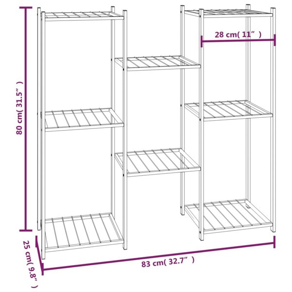 Berkfield Flower Stand 83x25x80 cm Black Iron