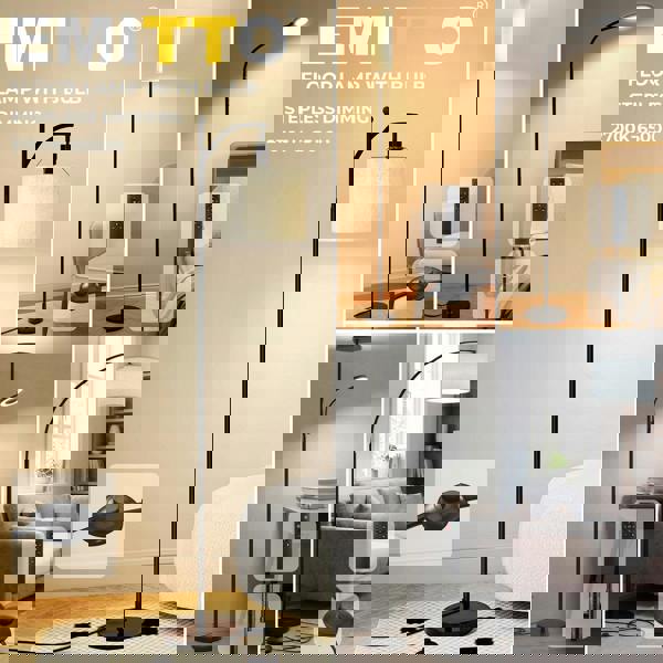 Emitto Floor Lamp Dimmable Standing Reading Light LED Colour Temperatures Black