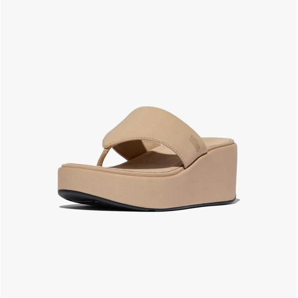 FitFlop FitFlop PLATFFORMS WEDGE Womens Toe Post Sandals Classic Beige