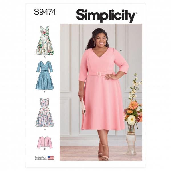 Simplicity Sewing Pattern 9474, Dresses, Jackets for Women, FF (18W-20W-22W-24W) - Intermediate