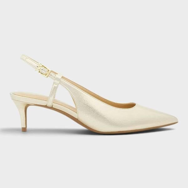 Michael Kors Doreen Flex Metallic Kitten Pump Pale Gold