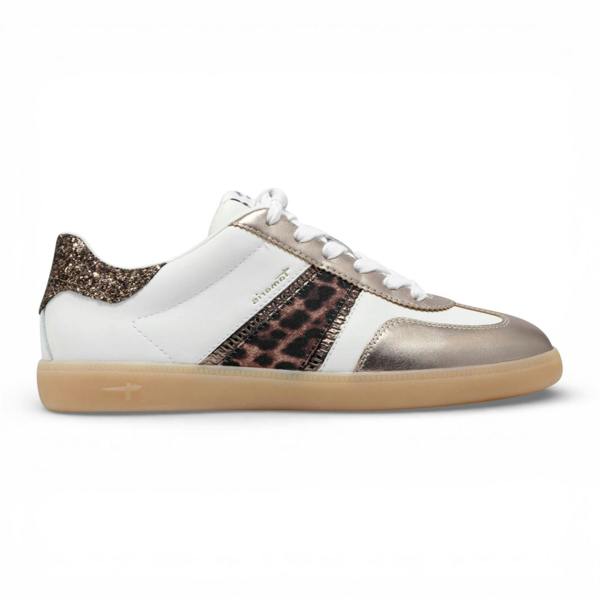 Tamaris Women's White Leopard Leather Trainers Sneaker Shoes