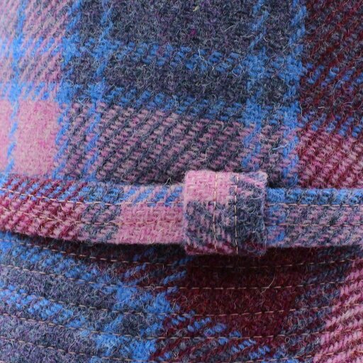 Heather Hats & Accessories Harris Tweed Wide Brimmed Bucket Hat, Cotton Lining, Outdoor Wear, ForgetMeNot Pink