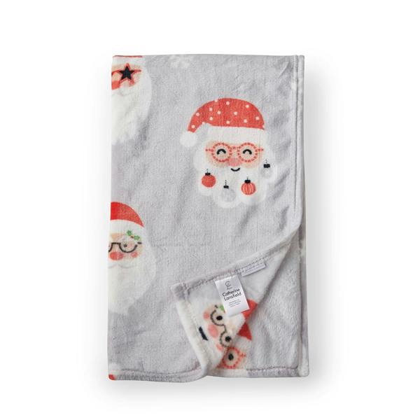Christmas Santa Spec-Tacular Grey Throw 130x170cm