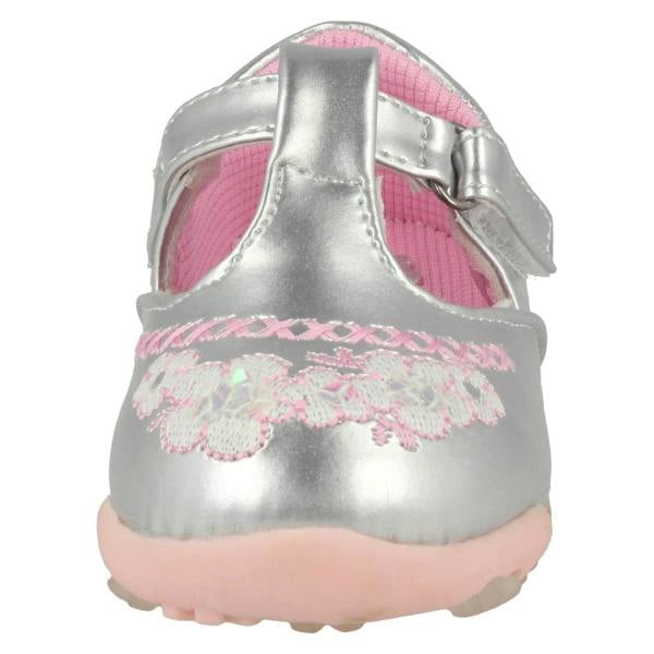Cutie Girls Cutie T-Bar Flats With Floral Embroidery Detail