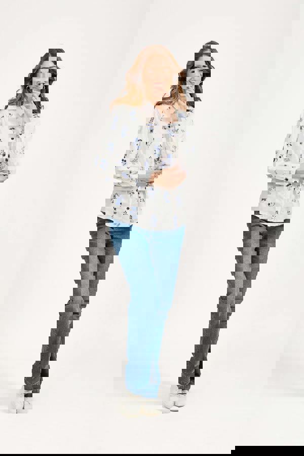 Embroidered Floral Cotton Shirt