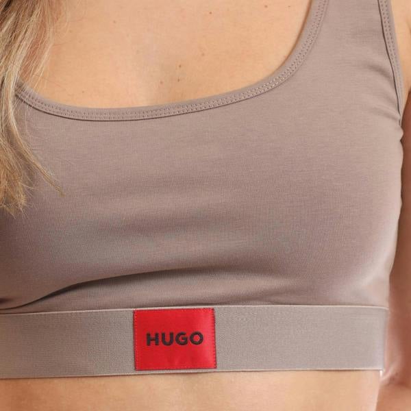 Hugo Womens/Ladies Logo Label Bralette - Brown - 