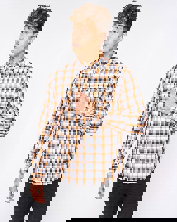 Bewley & Ritch Gosfield Slim Fit Check Shirt Orange Check