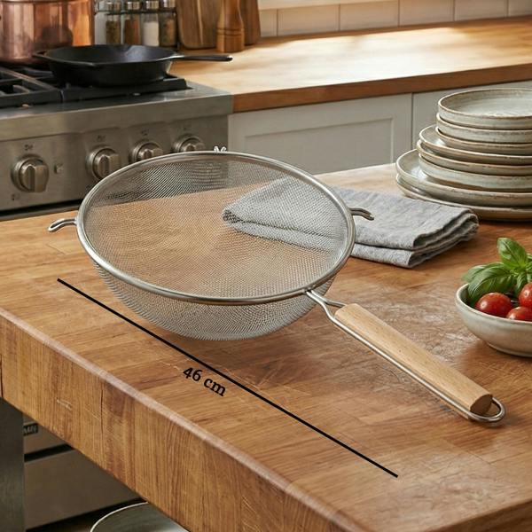 Essentials by Premier Zenigo Large Sieve with Wooden Handle