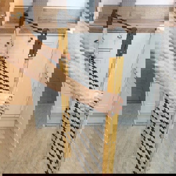 JVL Bamboo Extendable 4 Tier Clothes Ladder, Brown