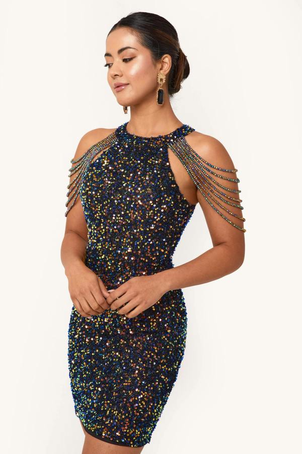 LuvForever Aurora - Multicoloured Sequin Mini Dress
