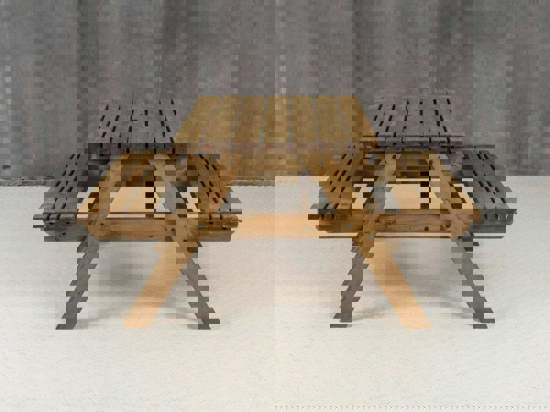 Fortem Pub-Style Picnic Table and Benches Set – Rustic Finish Wooden Outdoor Dining Set for Gardens, Patios, and Pubs