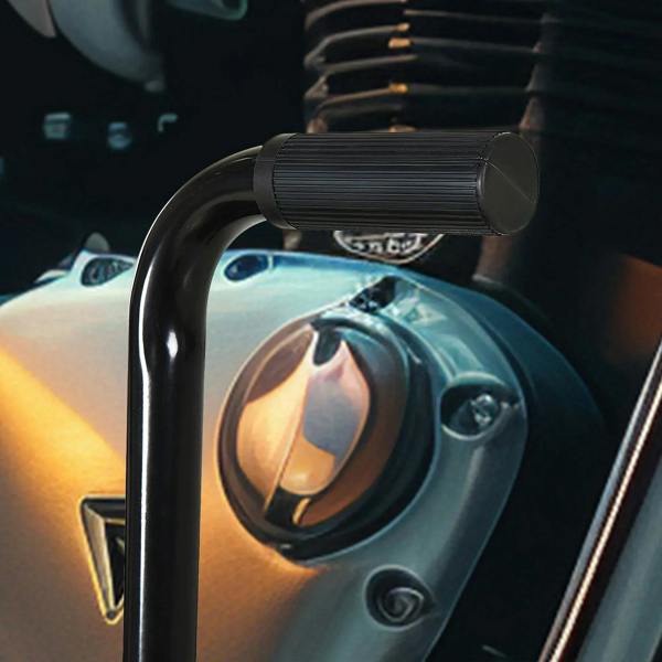 Black steel jack lift handle with ribbed rubber grip