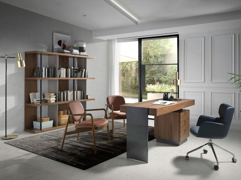 Angel Cerdá Blue eco-leather swivel office chair 4110