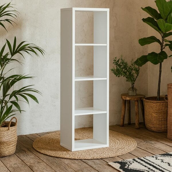 Wyld Haus Shanghai Matt White 4x1 Storage Unit 4 Shelves