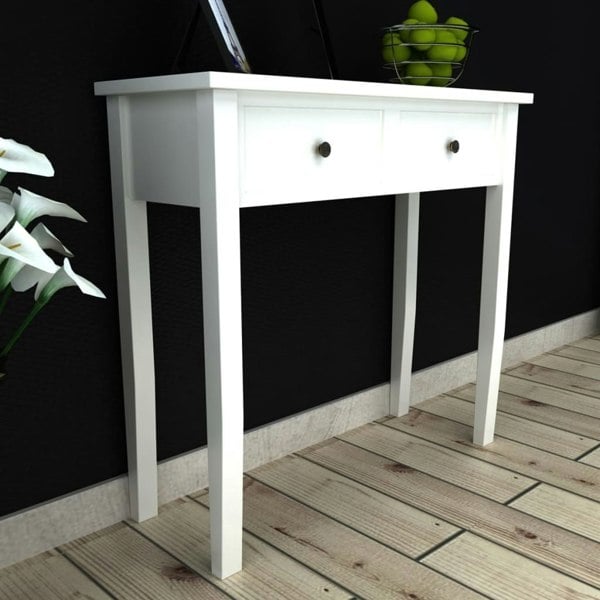 Berkfield Dressing Console Table with Two Drawers White