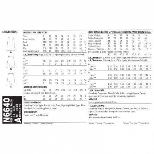 New Look Sewing Pattern 6640, Skirts for Women, A (8-10-12-14-16-18-20) - Intermediate