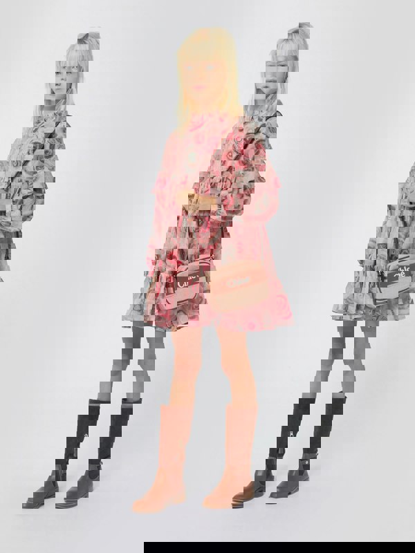 Chloé Girls Spiral Print Ceremony Dress in Pink