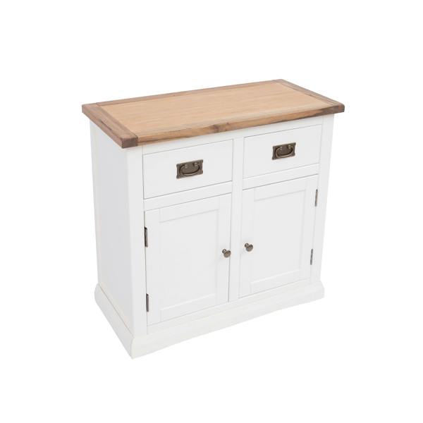 Cabinet Bits Cosenza Off White 2 Drawer 2 Door Sideboard Chrome Cup Handle