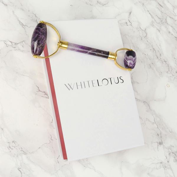 White Lotus Beauty Genuine Crystal Roller Chemical Free Amethyst