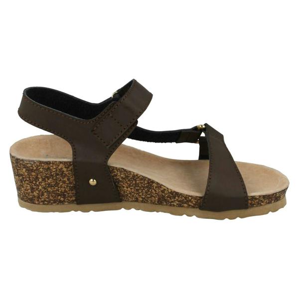Down to Earth Ladies Down To Earth Mid Wedge Ankle Strap Sandals