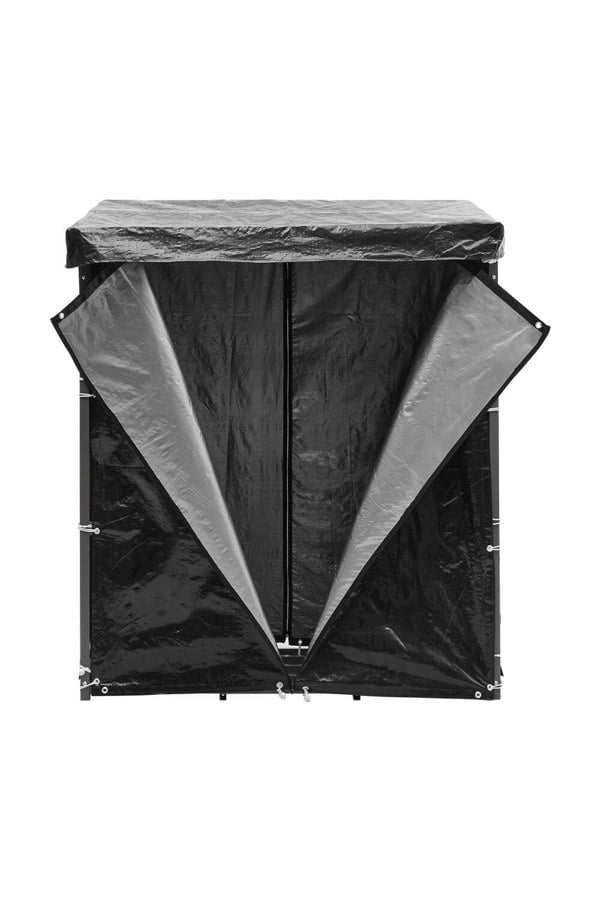 Garden Sanctuary Metal Tube Firewood Rack with PE Cover Roof Garden Sheds Living and Home
