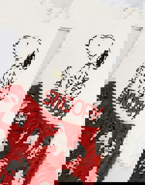 Peanuts Womens Red Snoopy Long Sleeve Long Leg Pyjama Set