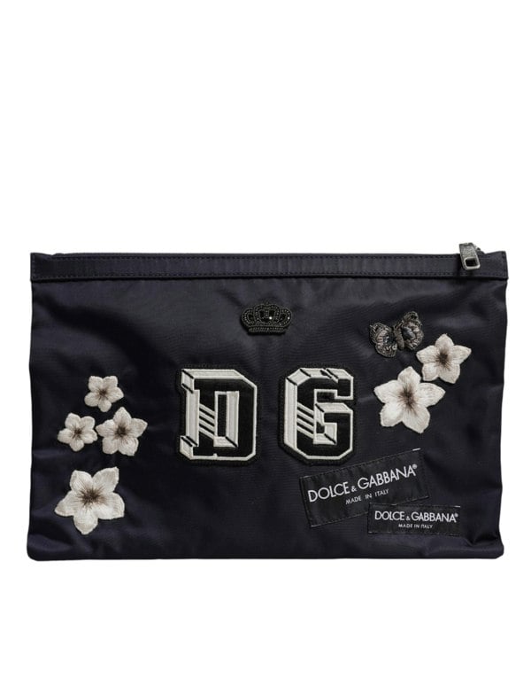 Embroidered Flower Clutch
