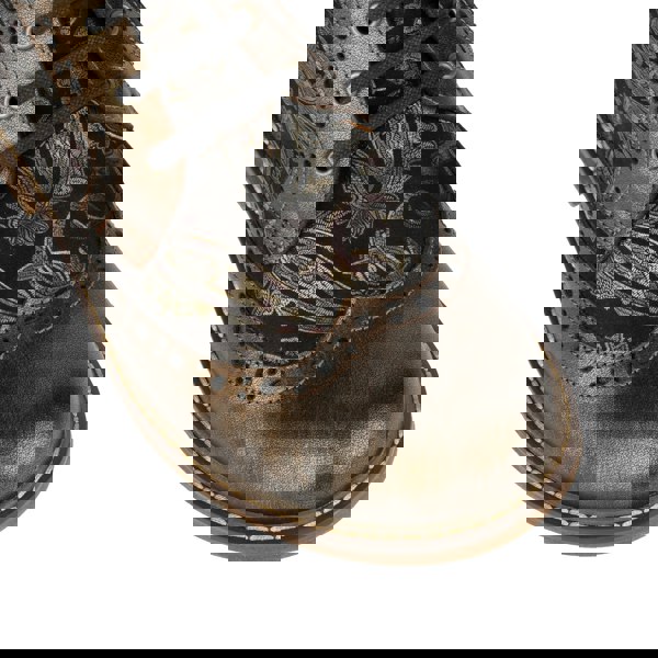 Embassy London Milliner - Bronze & Floral - Women's leather round toe rubber sole ankle boot in black