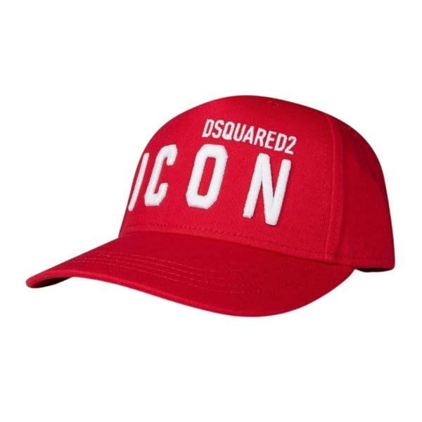 DSquared2 Childrens/Kids Icon Logo Cotton Baseball Cap - Tango Red - 