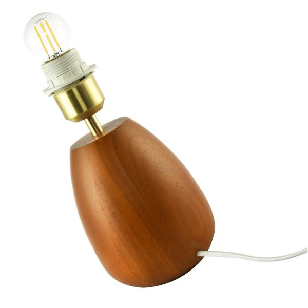 Chunky Wooden Table Lamp Base with Mahogany Finish with Inline Switch Image 4