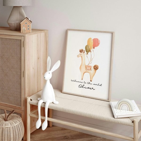 Childrens bedroom decorations | Llama Wall art for Nursery