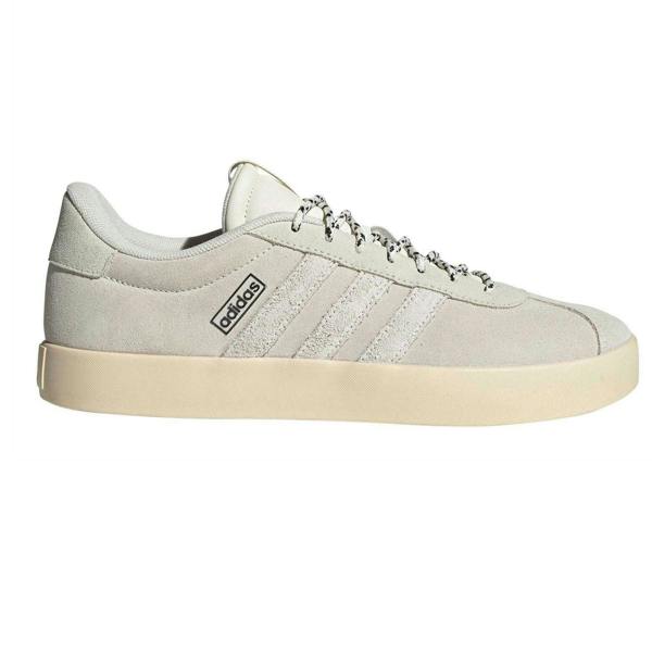 Adidas Mens VL Court 3.0 Suede Low Cut Flat Trainers - Off White - 