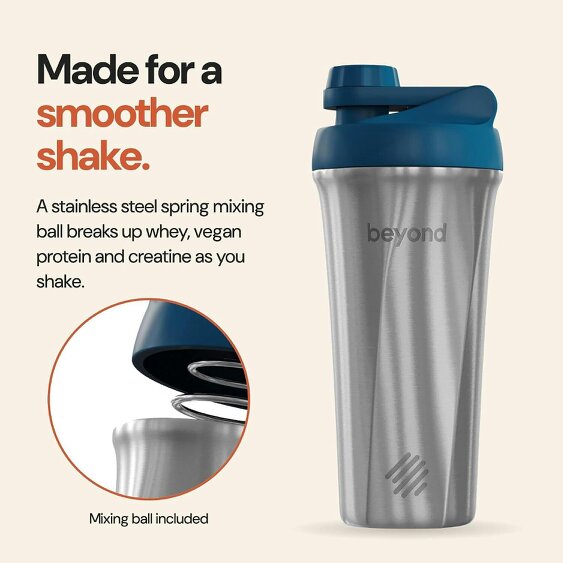 Beyond Shakers Brushed Steel & Blue Twist