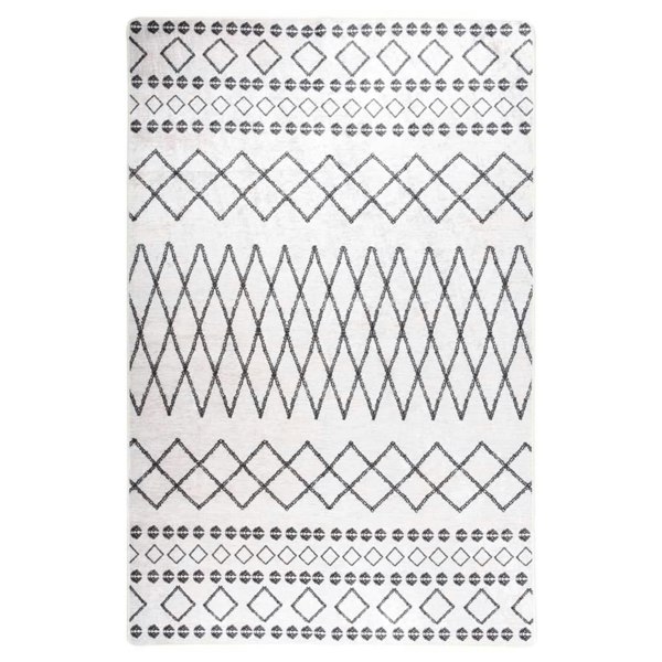Berkfield Rug Washable 160x230 cm Black and White Anti Slip