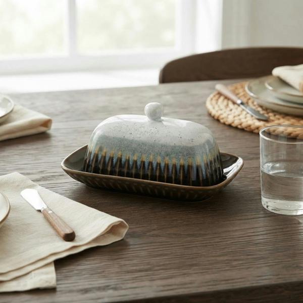 Garden Greatness Artisan Reactive Glaze Butter Dish