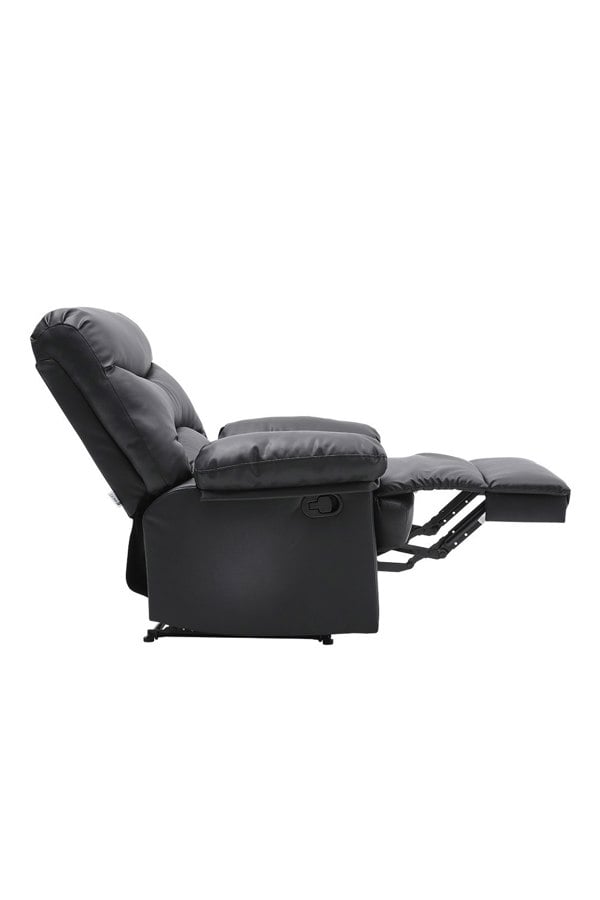 Living and Home Black Manual Faux Leather Recliner Armchair