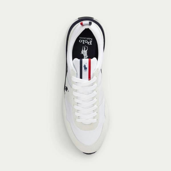 Polo Ralph Lauren Polo Ralph Lauren TRAIN 89 RIB Mens Casual Trainers White/Navy/Red
