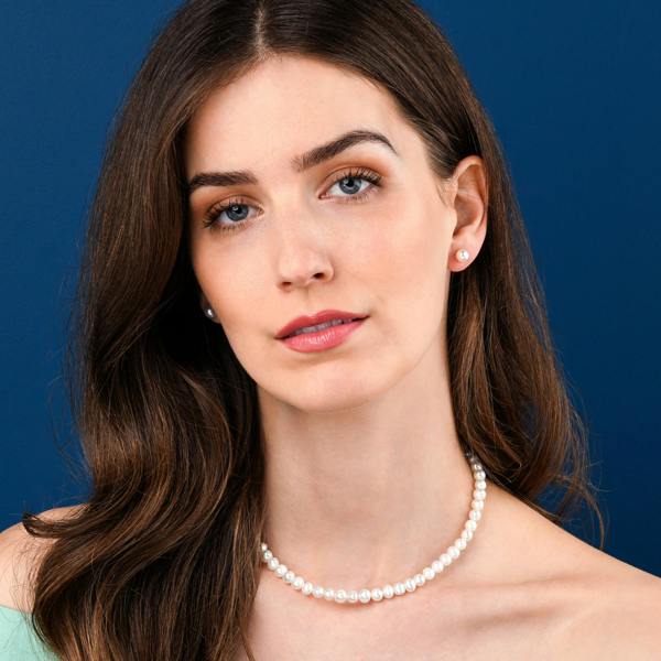 namana 16-inch Long Freshwater Pearl Necklace in 925 Sterling Silver for Women