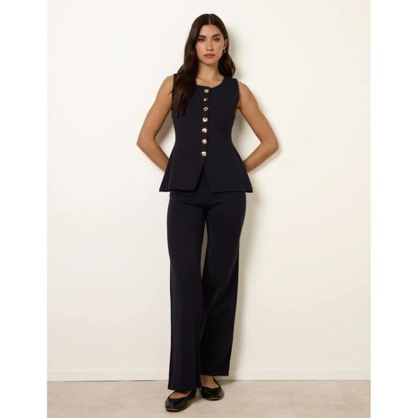 Blue Vanilla Set With Gold Button