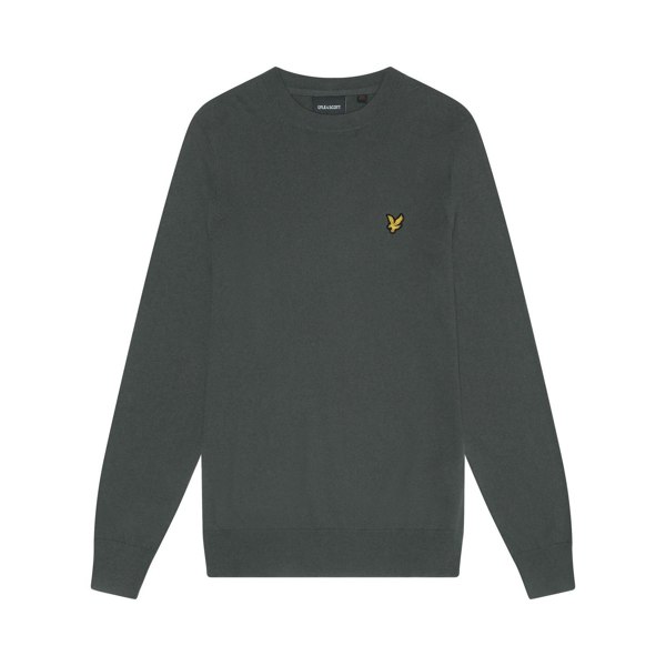 Lyle & Scott Mens Cotton Merino Crew Neck Jumper - Deep Green