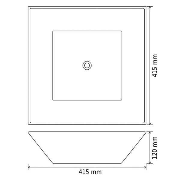 Berkfield Basin Square Ceramic White 41.5x41.5x12 cm