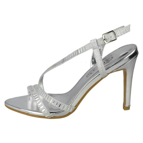 Spot On Ladies Spot On High Heel Diamante Sandals