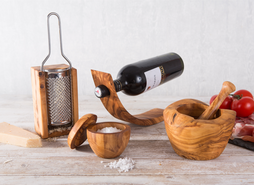 Verano Spanish Ceramics Olive Wood - 9Cm Salt/Sugar Pot With Lid