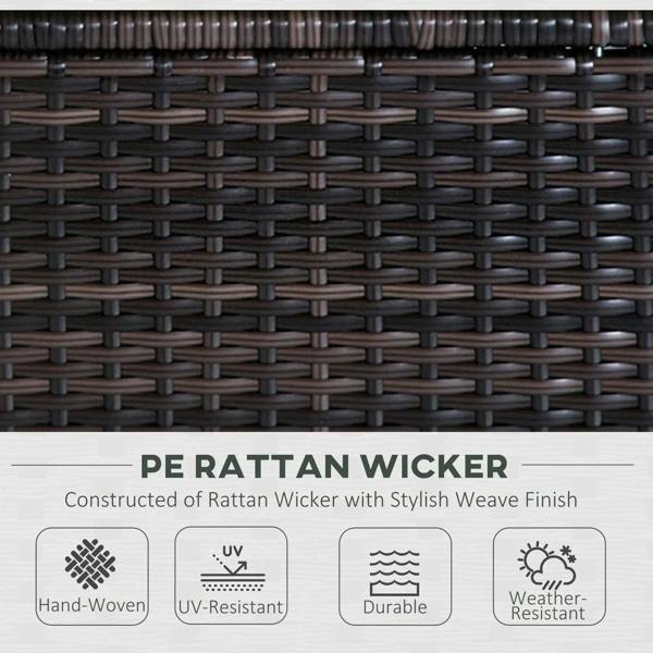 Close-up of dark brown rattan wicker weave with durable interlaced pattern