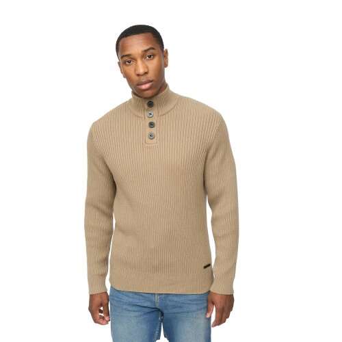 Crosshatch Mens Wellburys Chunky Knit Jumper - Taupe