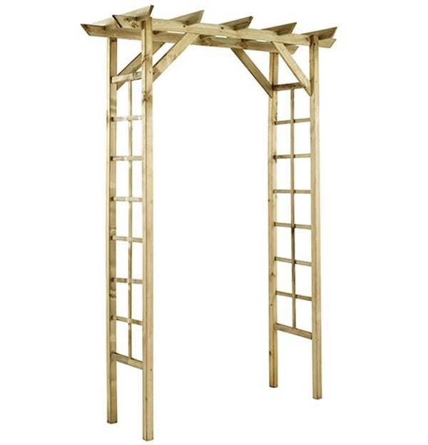 Cerland Passiflore Flat Top Garden Arch 2.14m Pressure Treated Wooden Arch