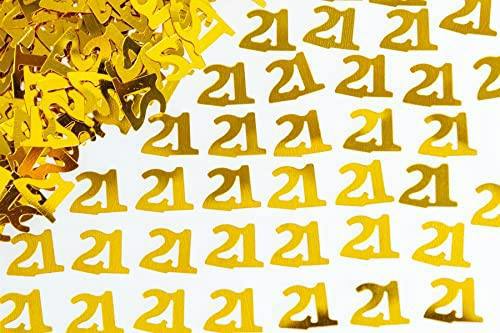 21st Birthday Gold Metallic Confetti Pack, Table Decoration in 1, 2 or 4 Packs image 3