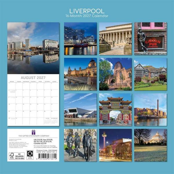Liverpool Calendar 2027, Wall Calendars, Month To View, Travel, Gift