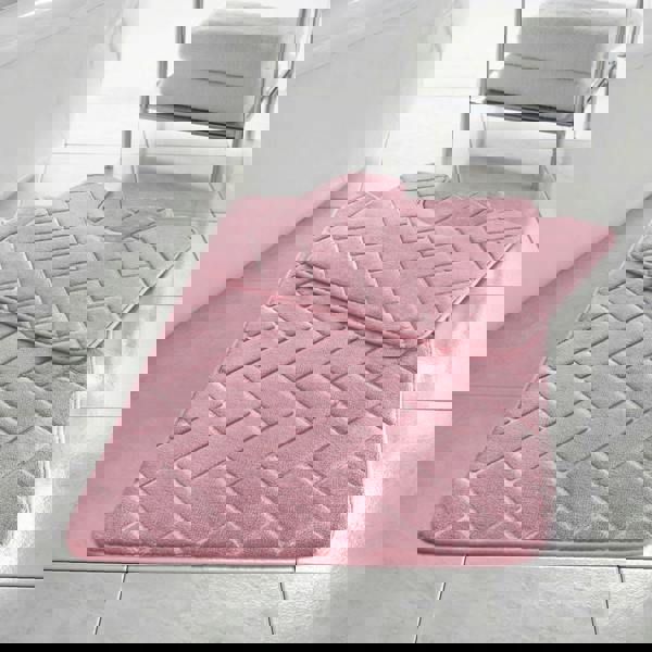 HomeSpace Direct Memory Foam Blocks Anti Slip Bath Mat Set 2 Piece